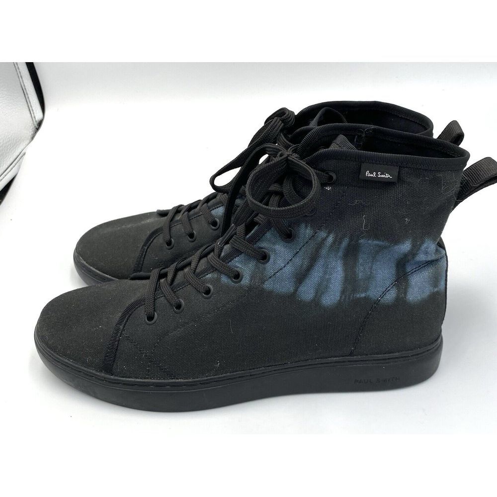 Paul Smith Men's High Top‎ Canvas Cloud Sneakers Black Size 11